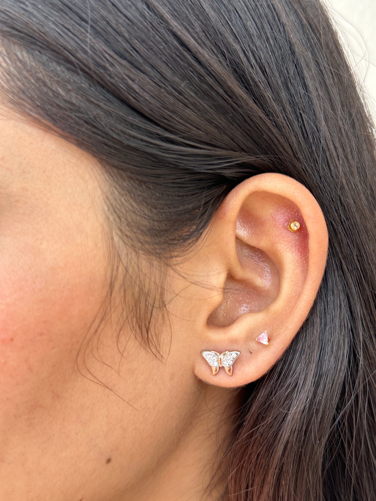 Butterfly Rose Gold Polish Earring