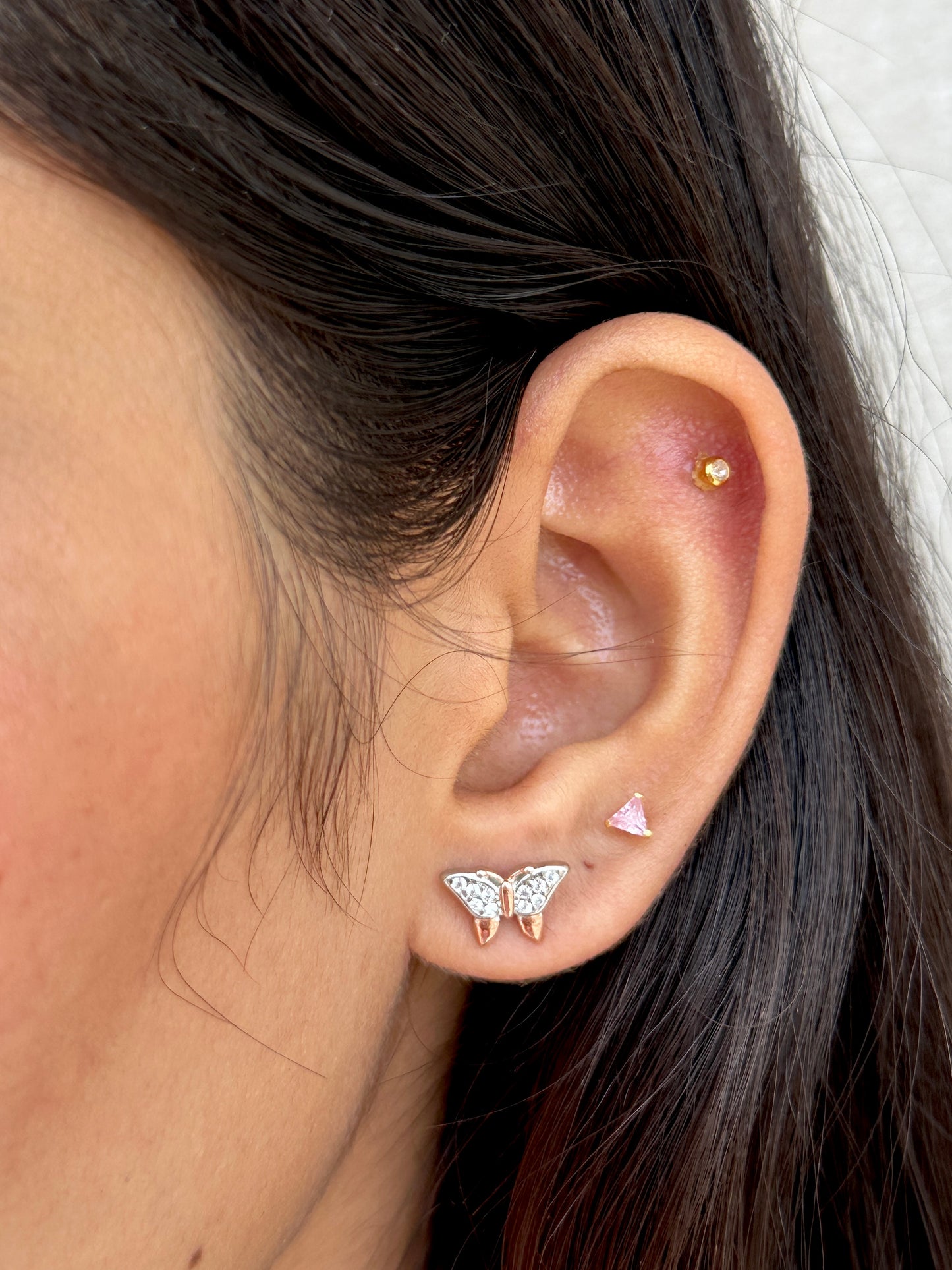 Butterfly Rose Gold Polish Earring