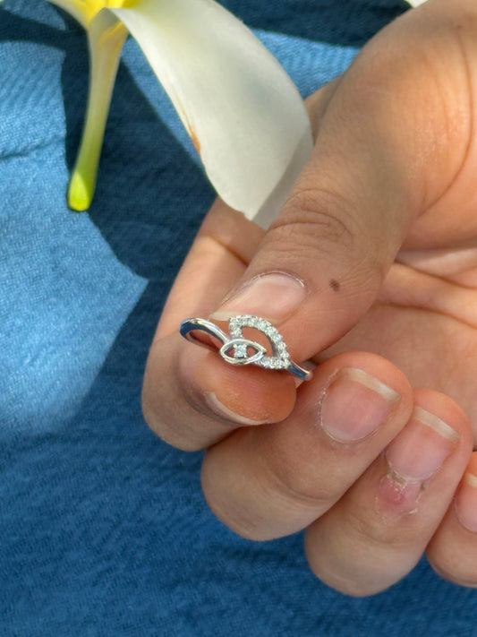 Heart-Loop Silver Ring