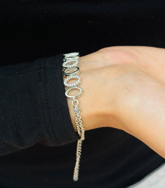 Oval Shaped Silver Bracelet