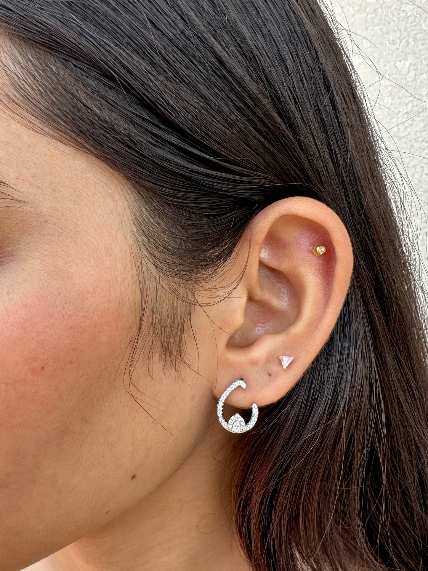 Luna Glow Hoop Silver Studs