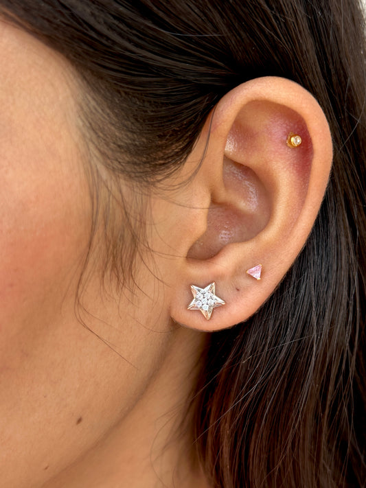 Star Rose Gold Polish Studs