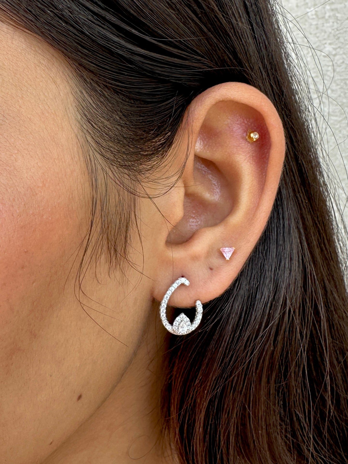 Luna Glow Hoop Silver Studs