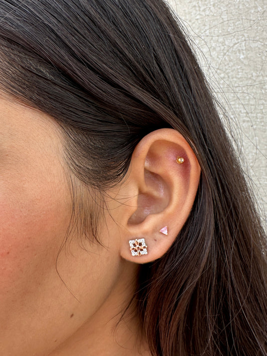 Classic Charm Rose Gold Studs