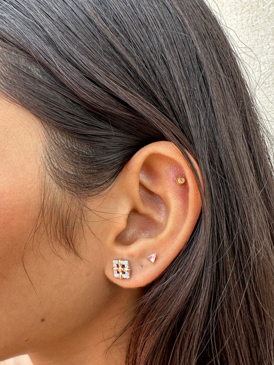 Classic Charm Rose Gold Studs