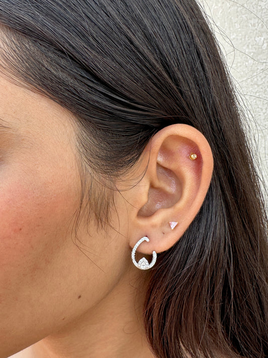 Luna Glow Hoop Silver Studs