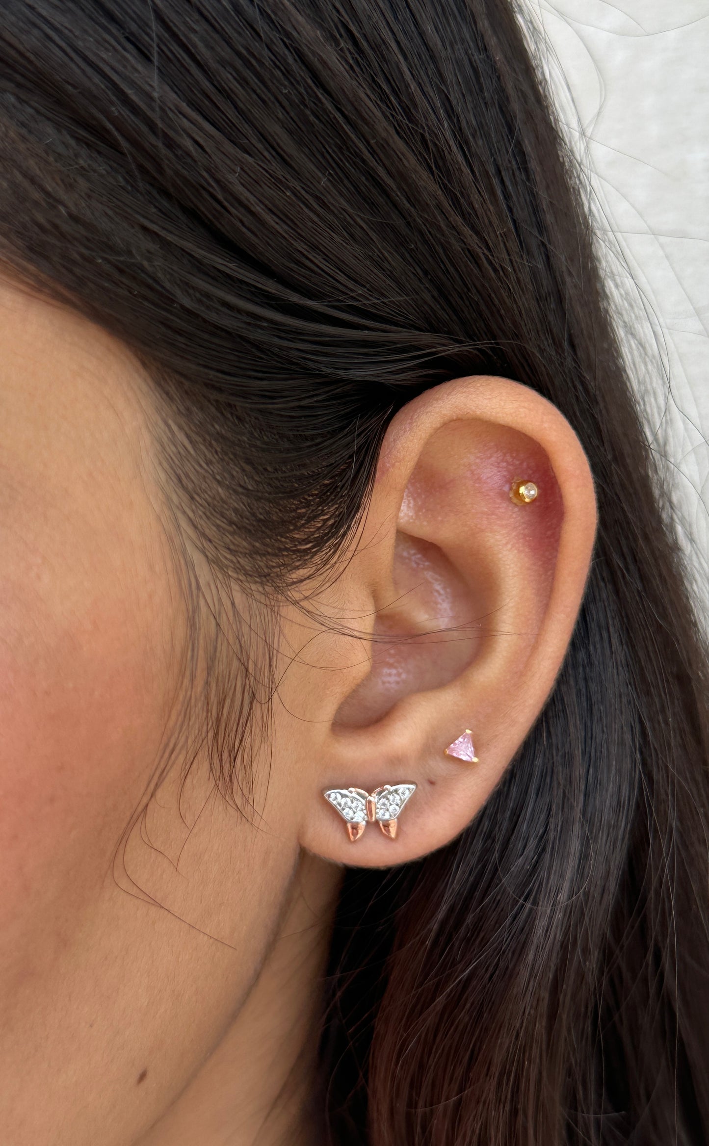 Butterfly Rose Gold Polish Earring