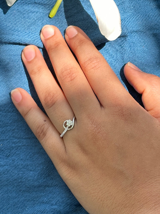 Silver Circle Designer Ring