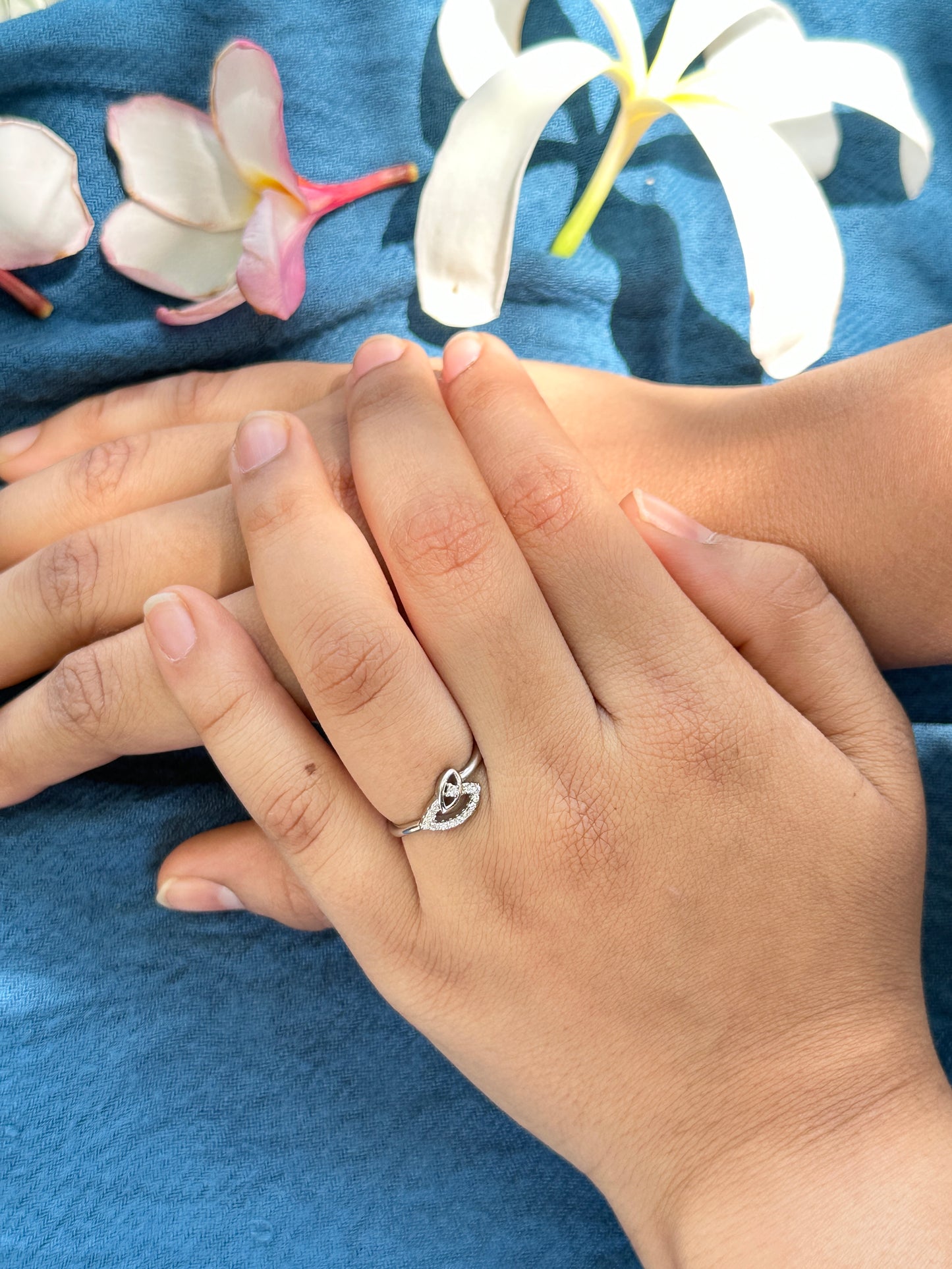 Heart-Loop Silver Ring