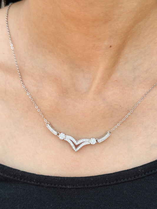 Celeste V Silver Necklace