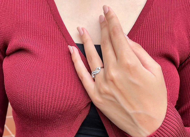 925 Infinity Silver Ring (Stoned Layer)