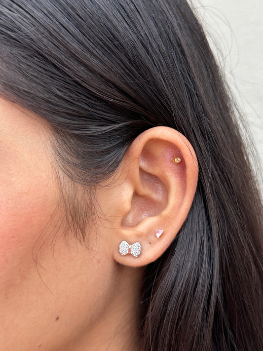 Bow Rose Gold Polish Studs