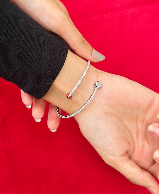 Sterling Silver Stone Kada