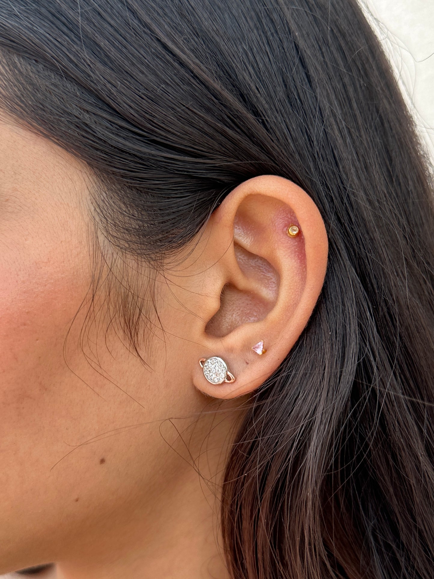 Celestial Spark Rose Gold Polish Earring