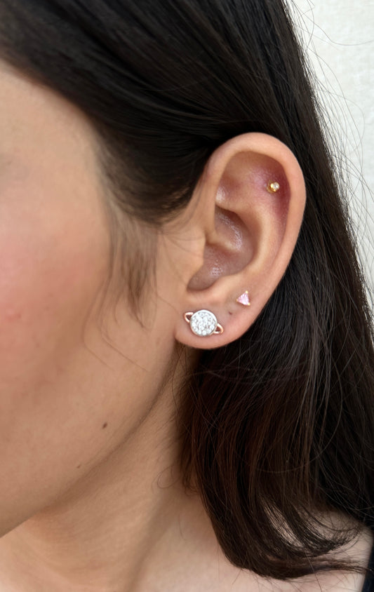 Celestial Spark Rose Gold Polish Earring
