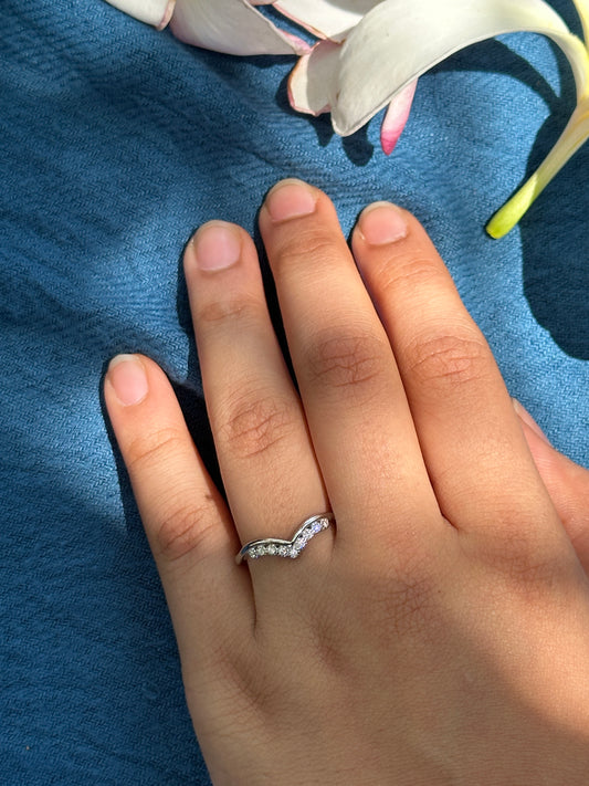 Silver V-Shaped Ring