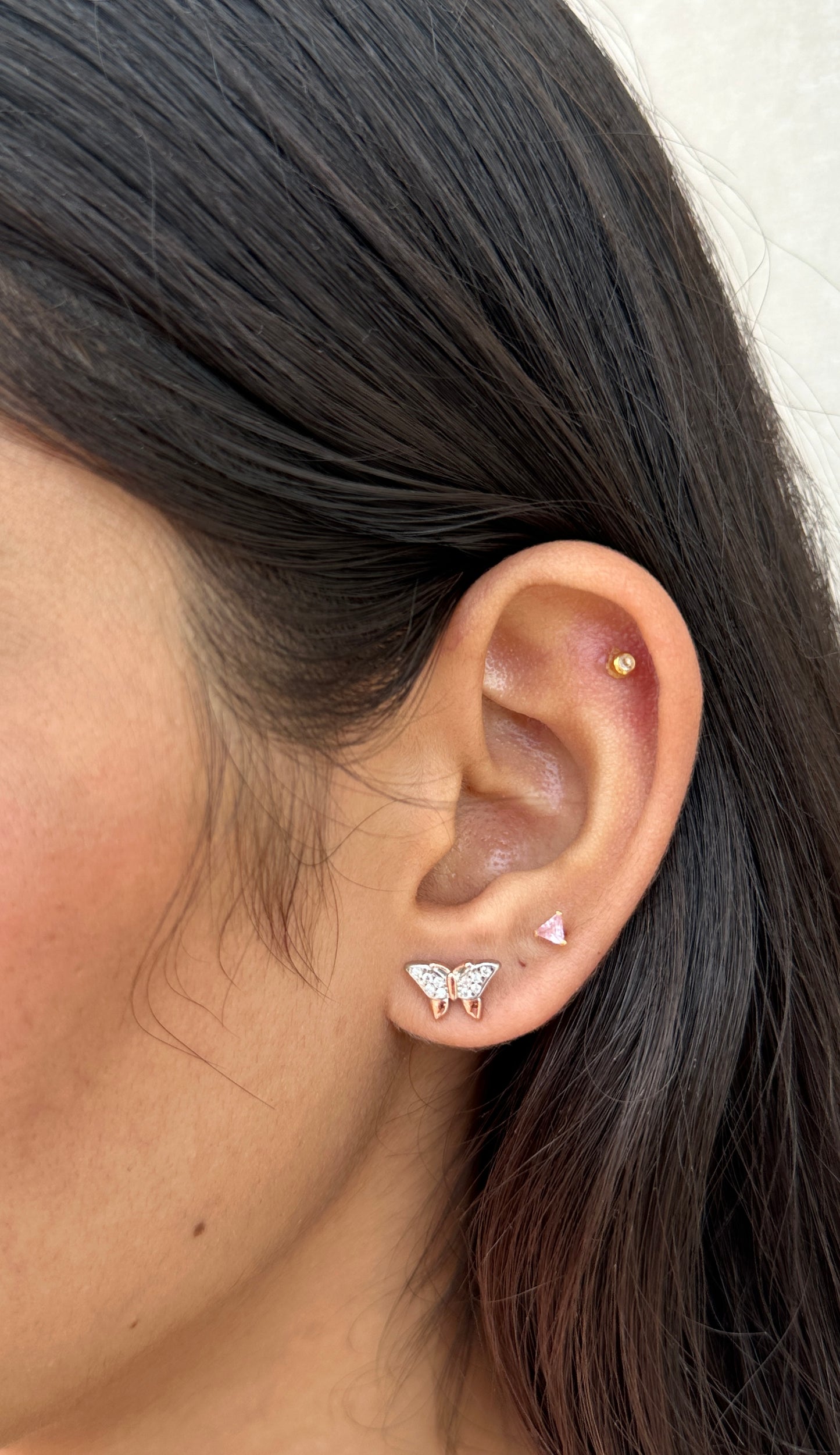 Butterfly Rose Gold Polish Earring