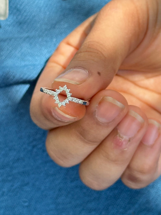 Stunning Halo Silver Ring