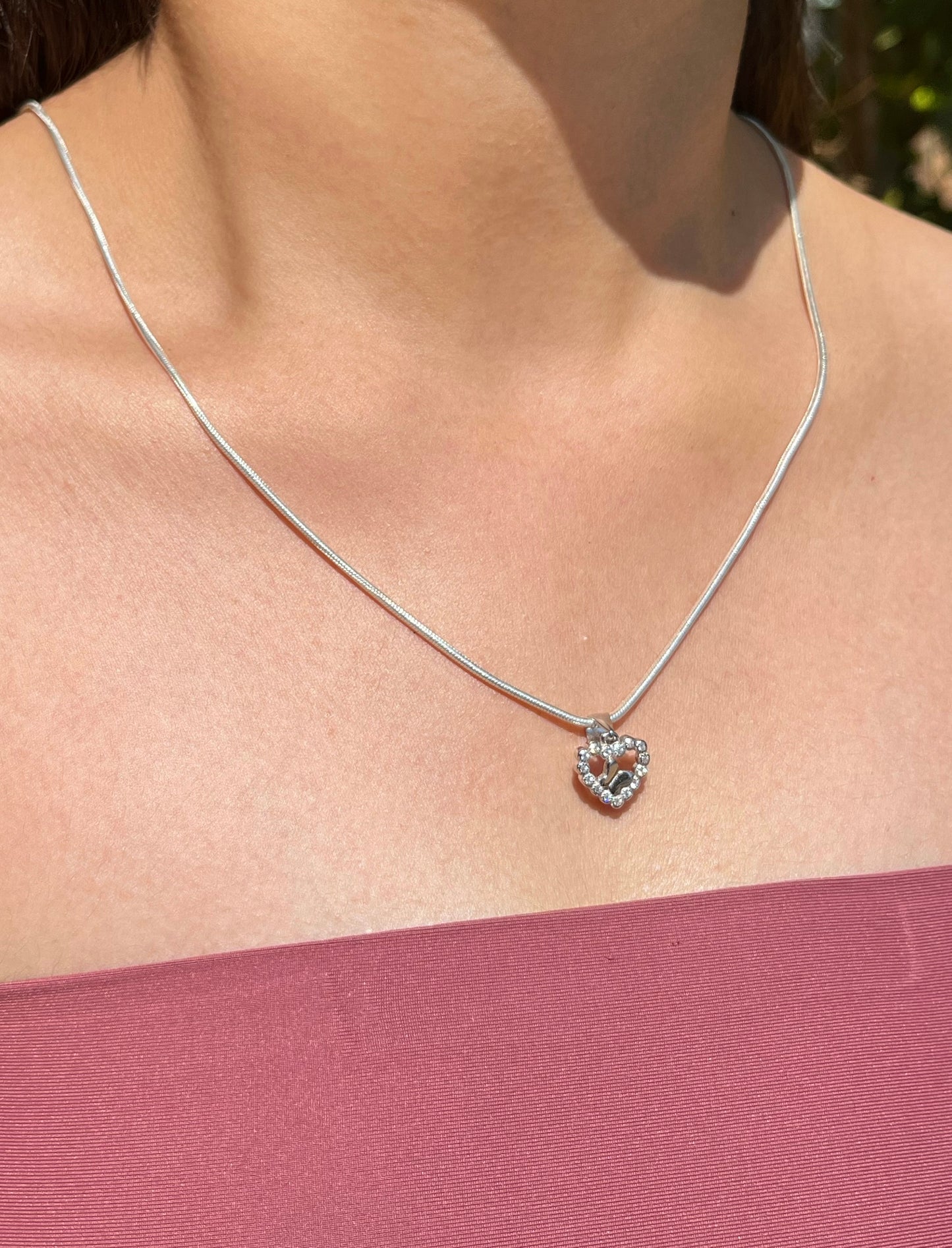 Minimal Heart Silver Necklace