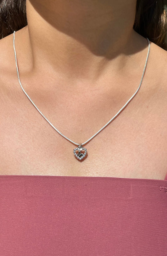 Minimal Heart Silver Necklace