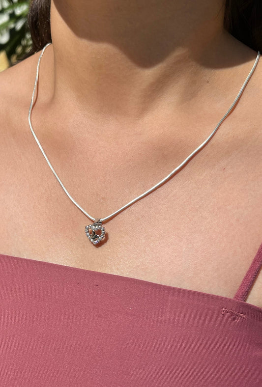 Minimal Heart Silver Necklace