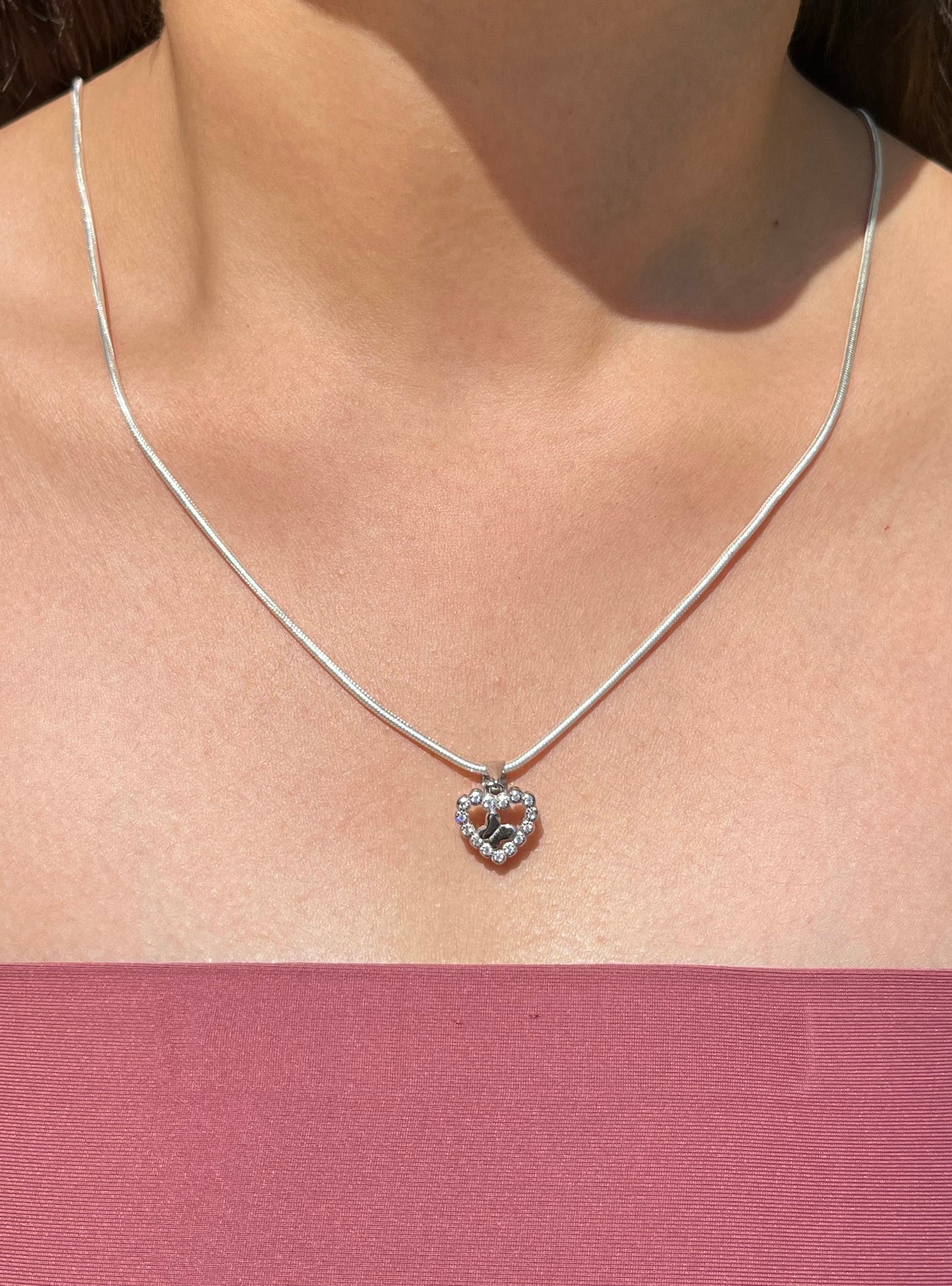 Minimal Heart Silver Necklace