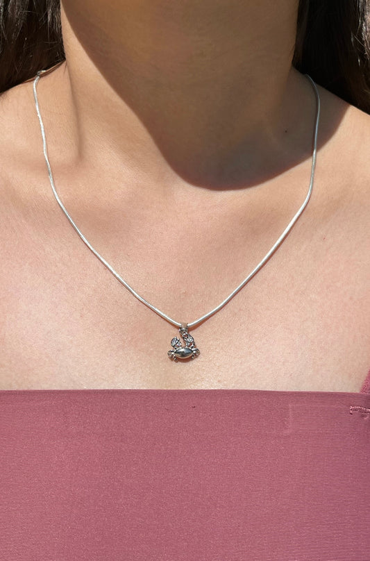 Sterling Silver Crab Necklace