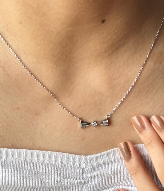 925 Silver Bow Pendant Chain