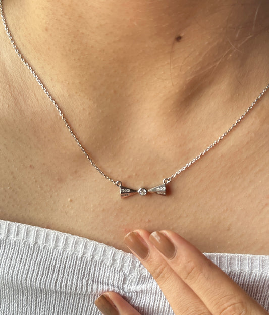 925 Silver Bow Pendant Chain