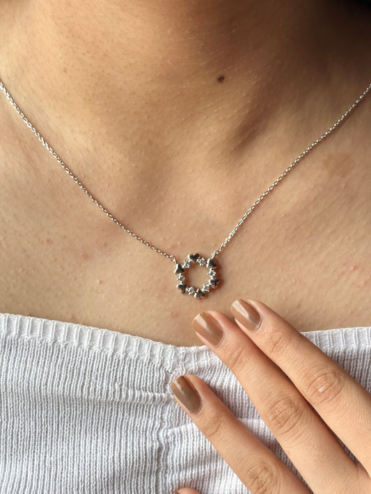 Simple Round Charm 925 Silver Chain