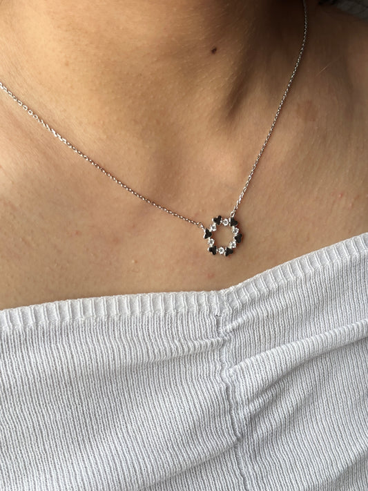 Simple Round Charm 925 Silver Chain