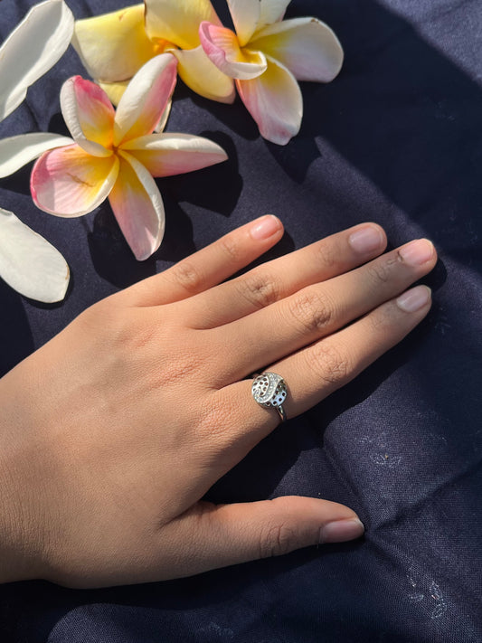 J-Themed Silver Ring