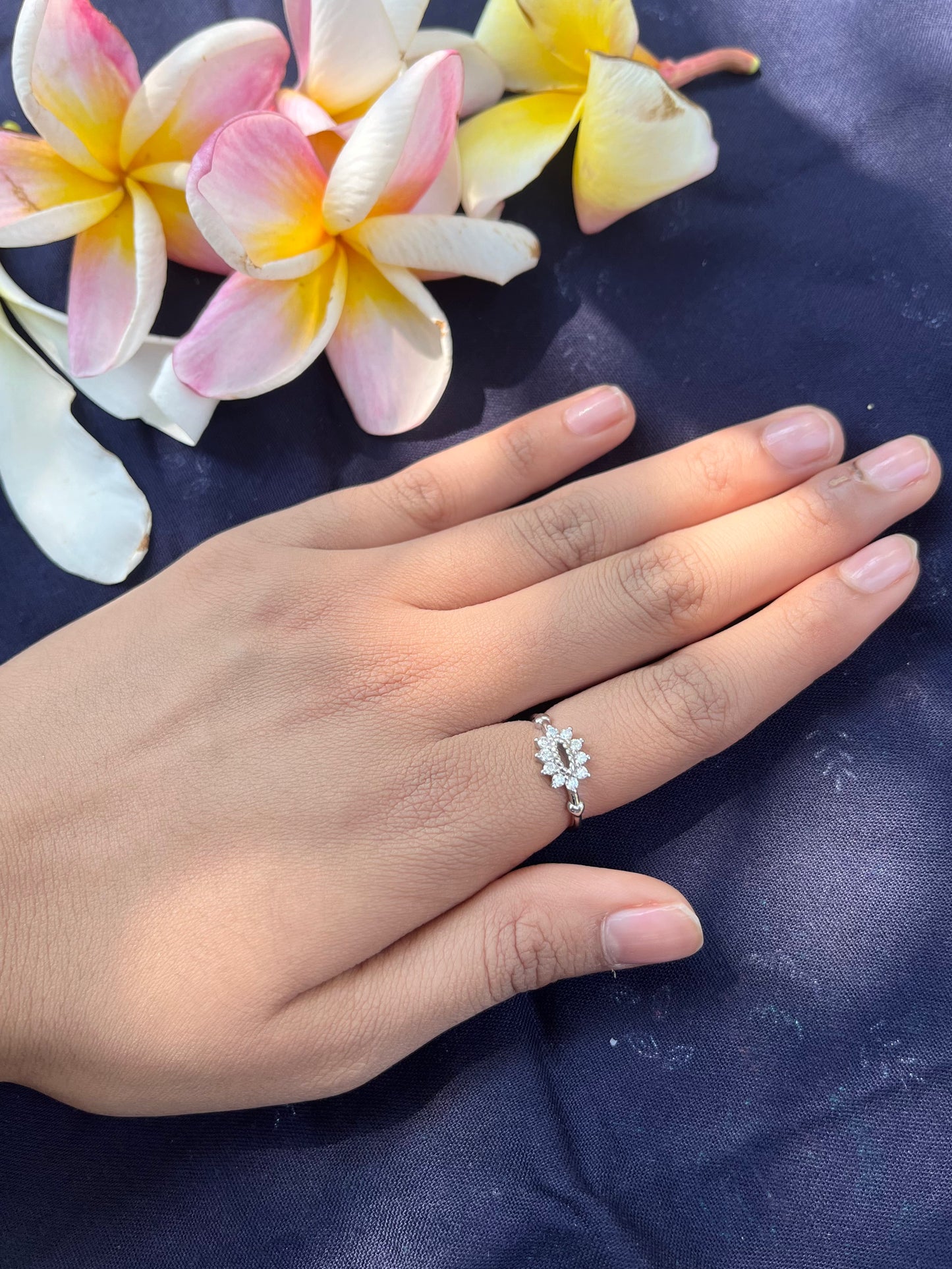 River Stone Silver Ring