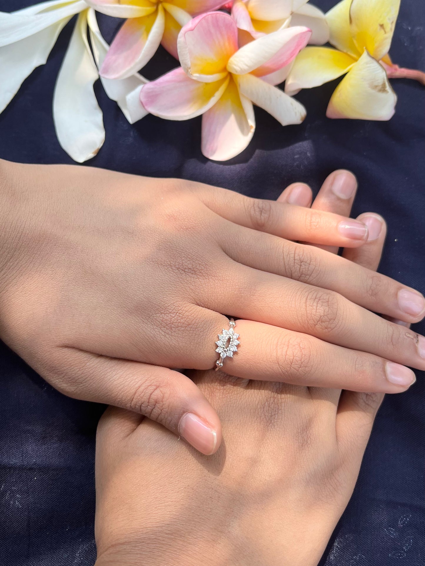 River Stone Silver Ring