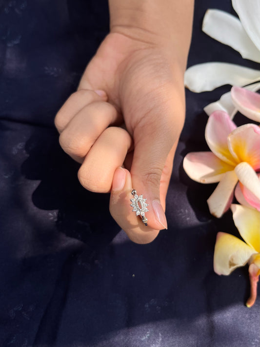 River Stone Silver Ring