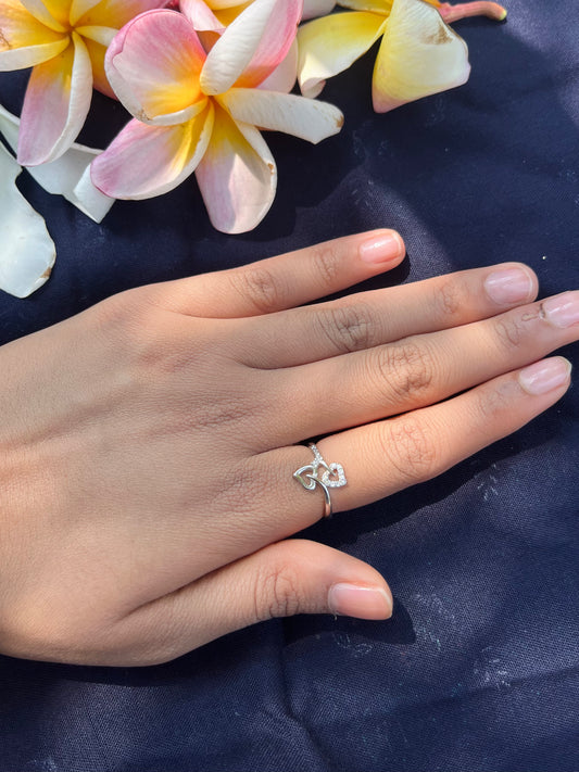 Heart's Gleam Silver Ring