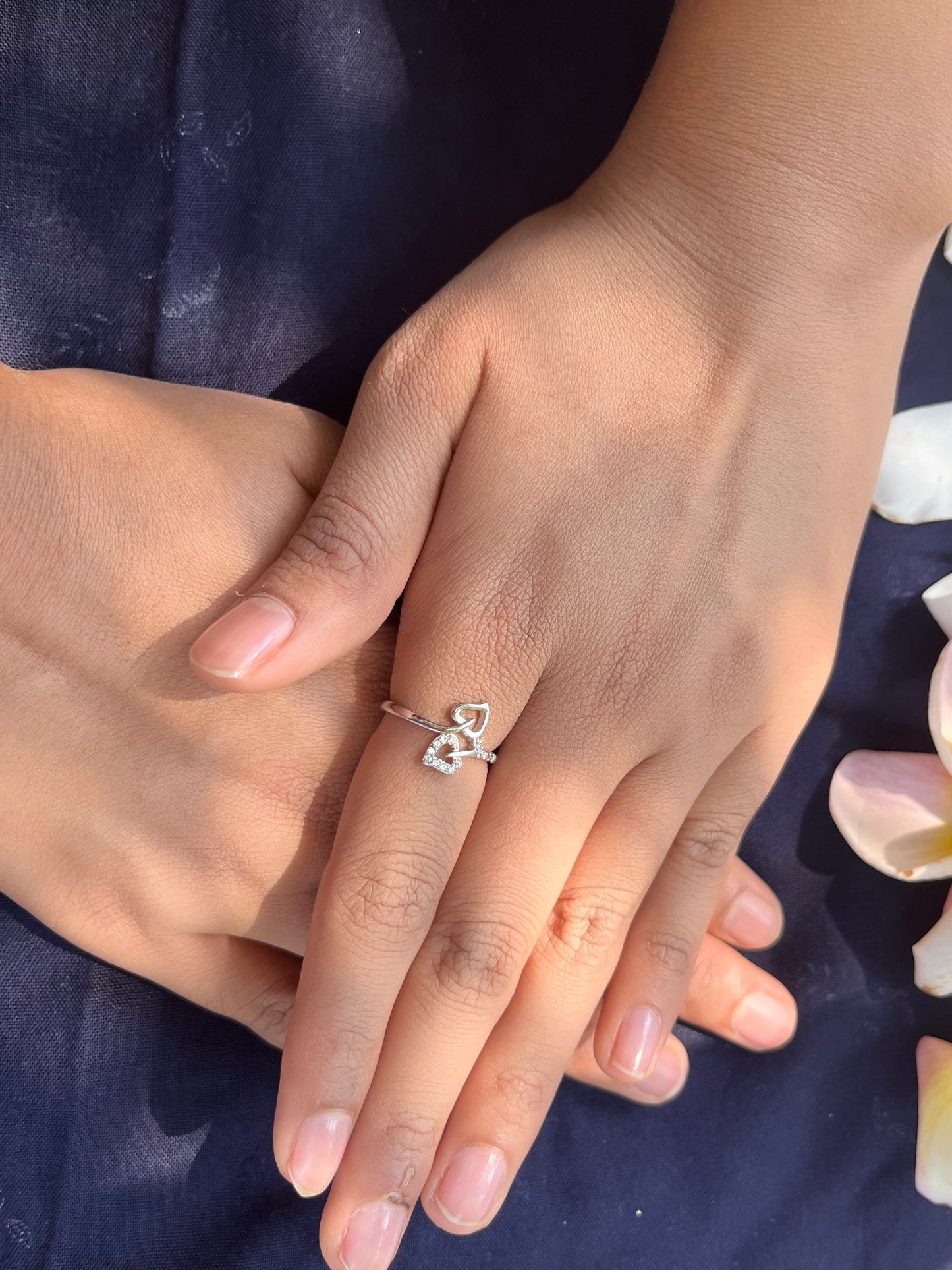 Heart's Gleam Silver Ring