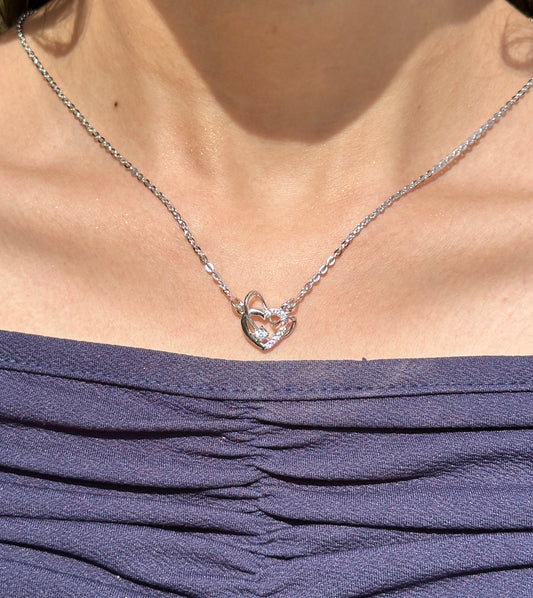 Captured Heart Silver Necklace