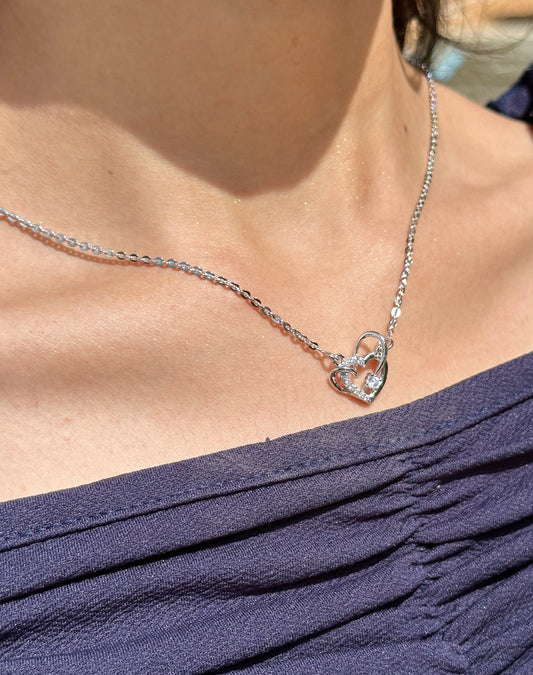 Captured Heart Silver Necklace