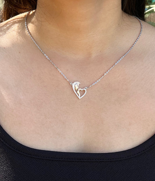 Love's Embrace Silver Necklace