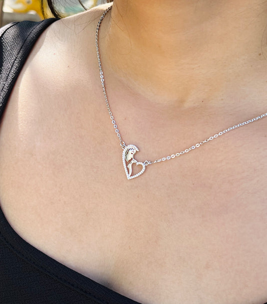 Love's Embrace Silver Necklace