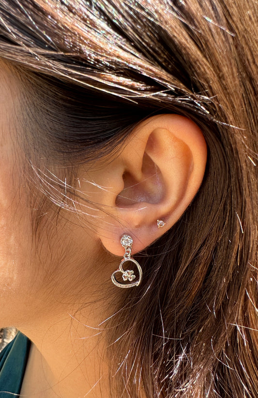 Silver Heart Dangle Earring