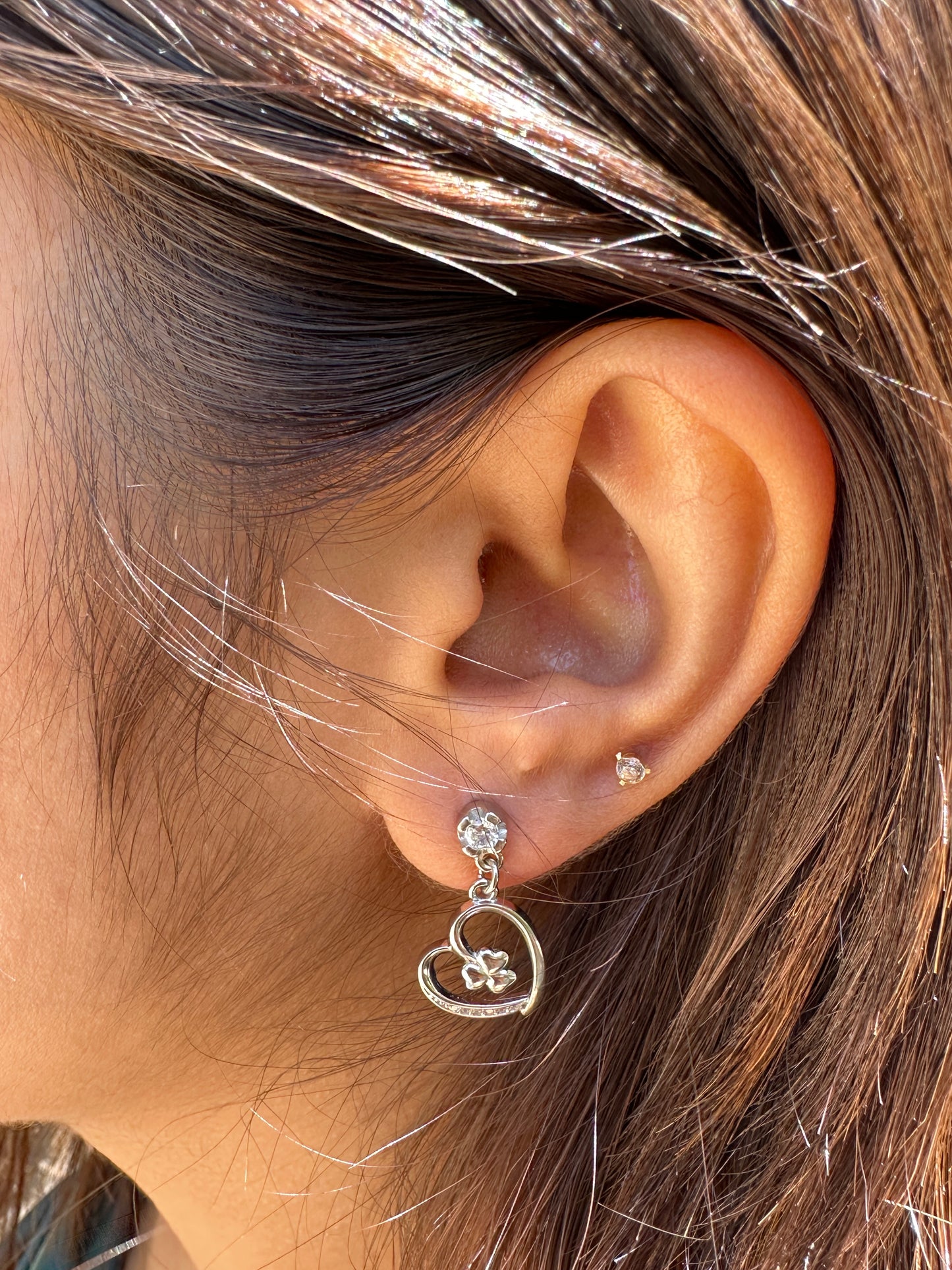 Silver Heart Dangle Earring