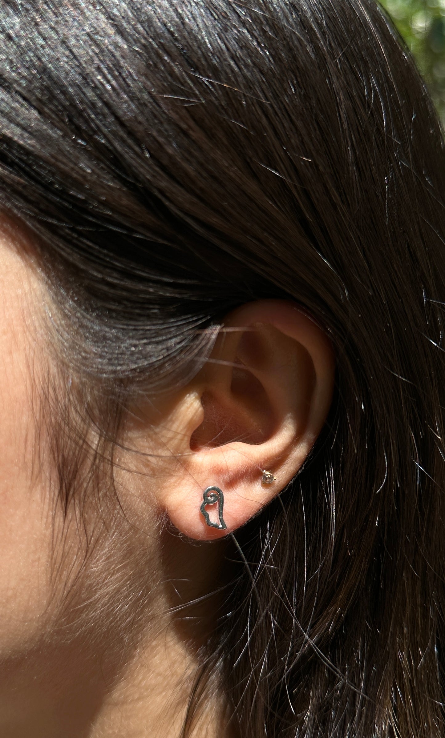 Hamsa Hand Silver Stud Earrings
