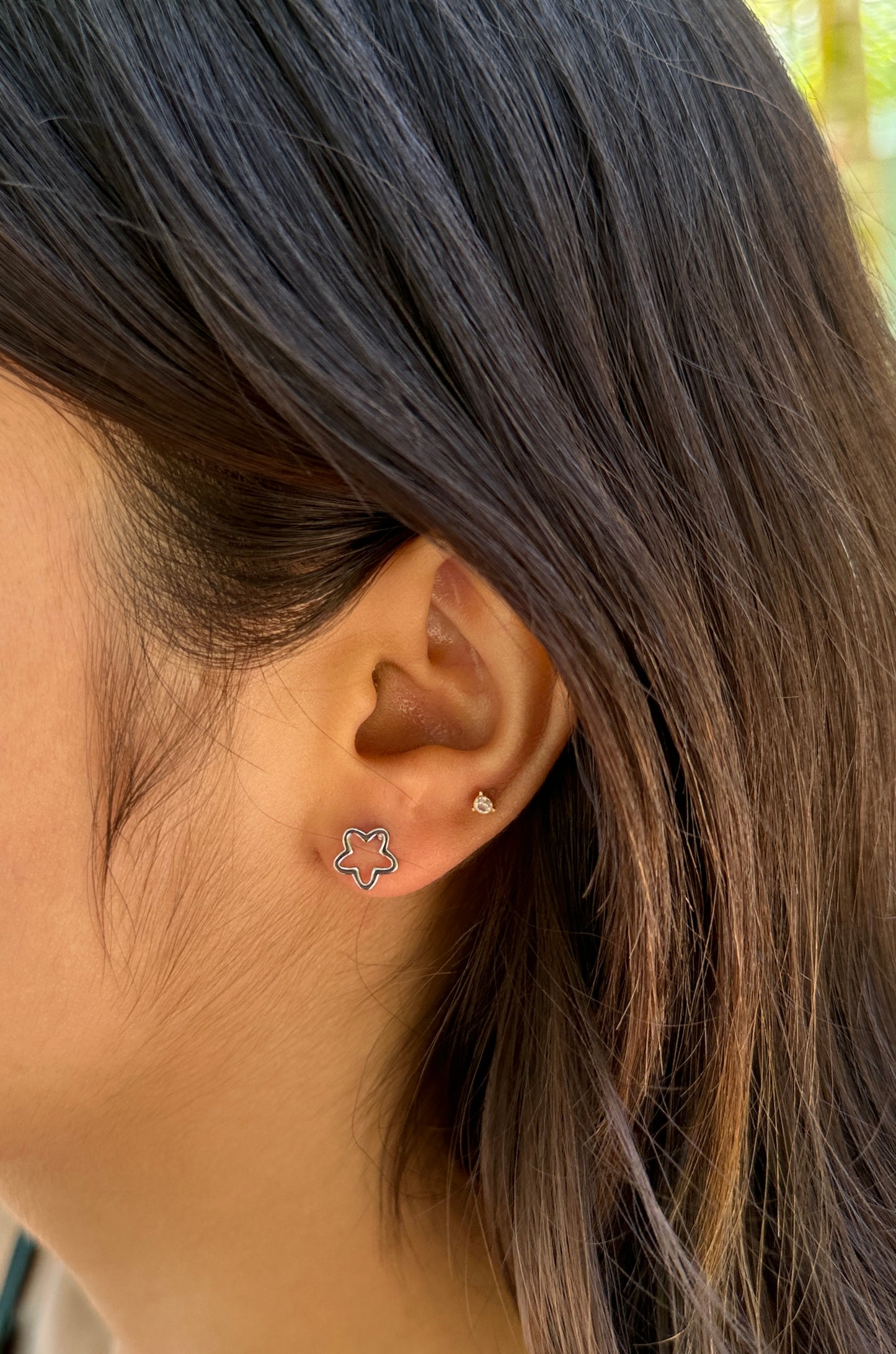 Silver Floral Stud Earrings