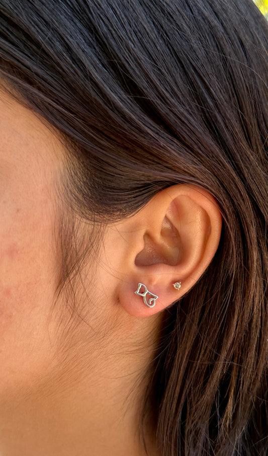 Dainty Silver Bow-Shaped Earrings