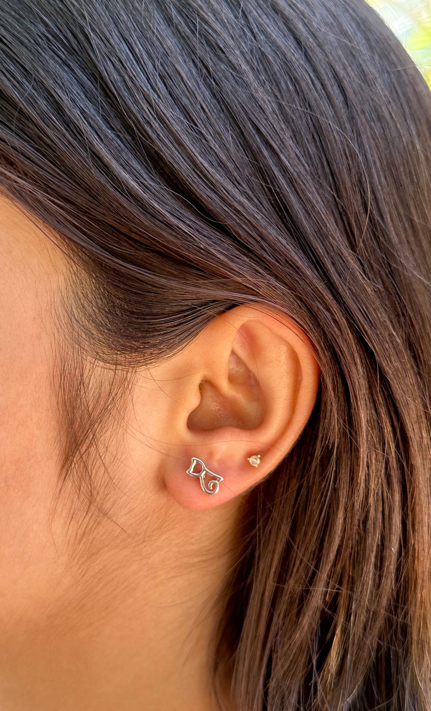 Dainty Silver Bow-Shaped Earrings