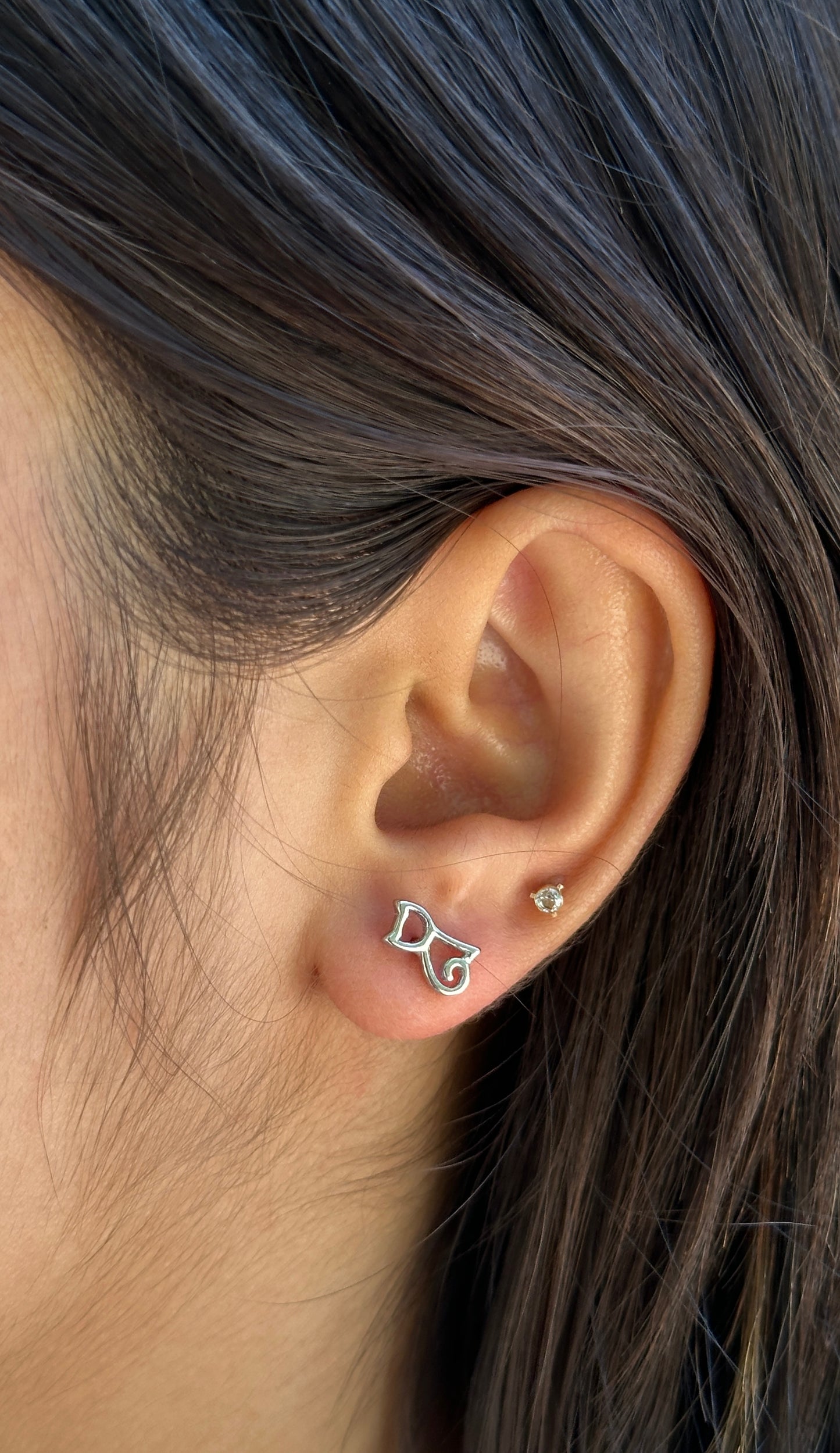 Dainty Silver Bow-Shaped Earrings