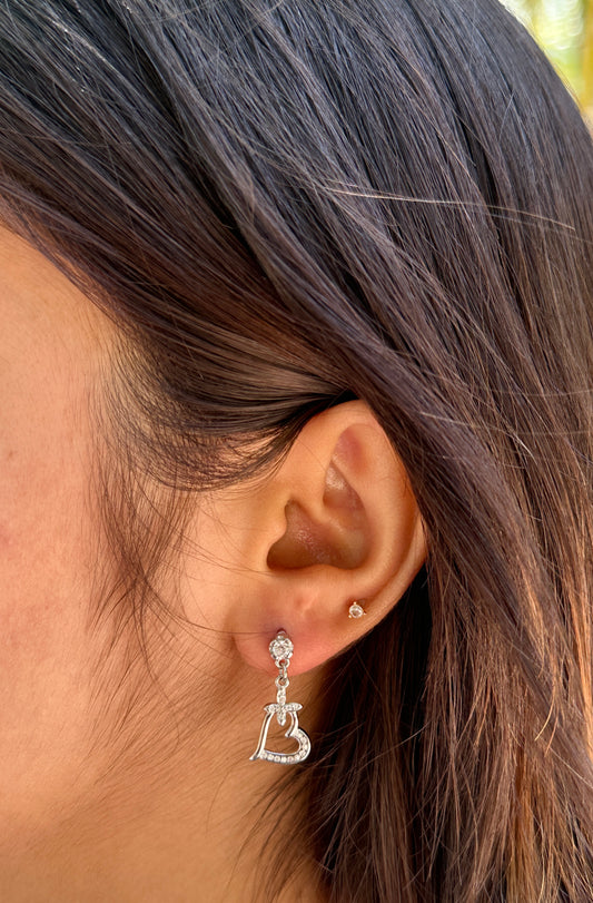 Silver Heart-Shaped Earrings