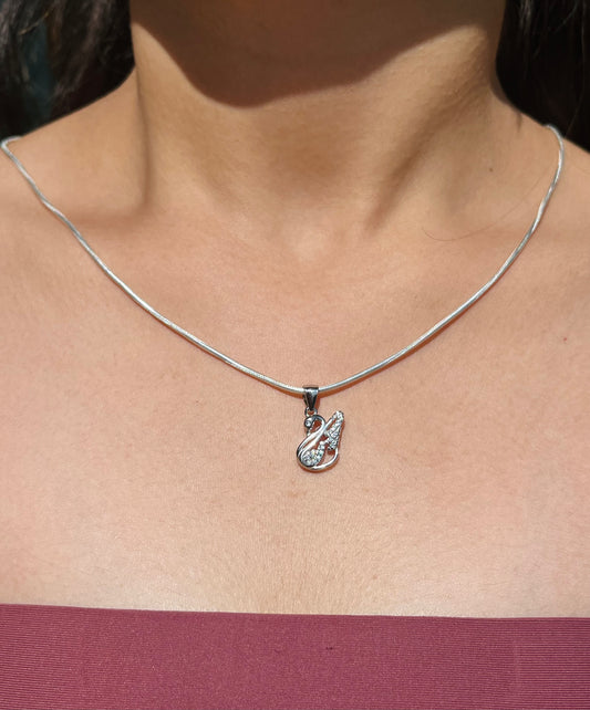 Swan Silver Necklace